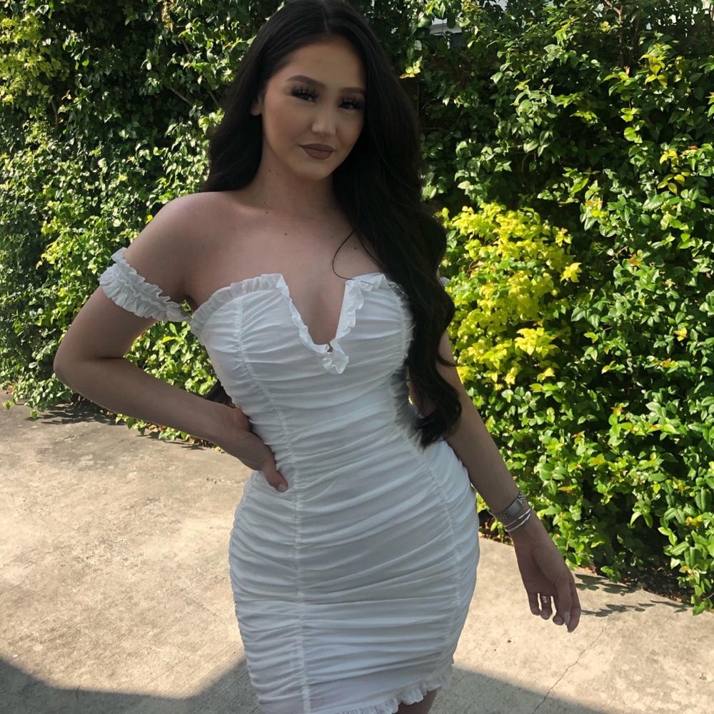 white mini dress